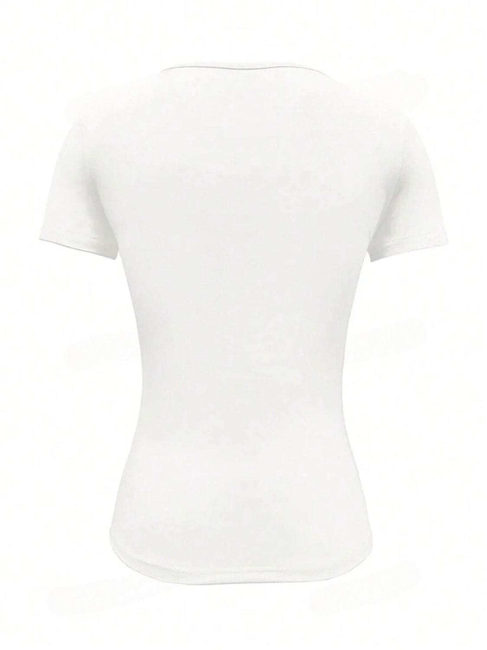 Round Neck Short Sleeve T-Shirt - Trendsi - Flyclothing LLC