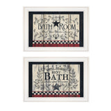 Set Of Two Hot Bath 6 White Framed Print Bathroom Wall Art - Homeroots