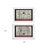 Set Of Two Hot Bath 6 White Framed Print Bathroom Wall Art - Homeroots - Flyclothing LLC
