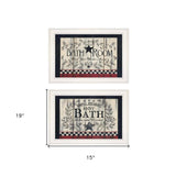 Set Of Two Hot Bath 6 White Framed Print Bathroom Wall Art - Homeroots - Flyclothing LLC