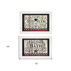 Set Of Two Hot Bath 6 White Framed Print Bathroom Wall Art