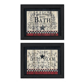 Set Of Two Hot Bath 7 Black Framed Print Bathroom Wall Art - Homeroots