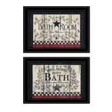 Set Of Two Hot Bath 8 Black Framed Print Bathroom Wall Art - Homeroots