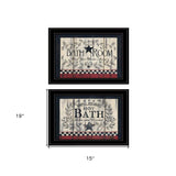 Set Of Two Hot Bath 8 Black Framed Print Bathroom Wall Art - Homeroots - Flyclothing LLC