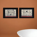 Set Of Two Hot Bath 8 Black Framed Print Bathroom Wall Art - Homeroots - Flyclothing LLC
