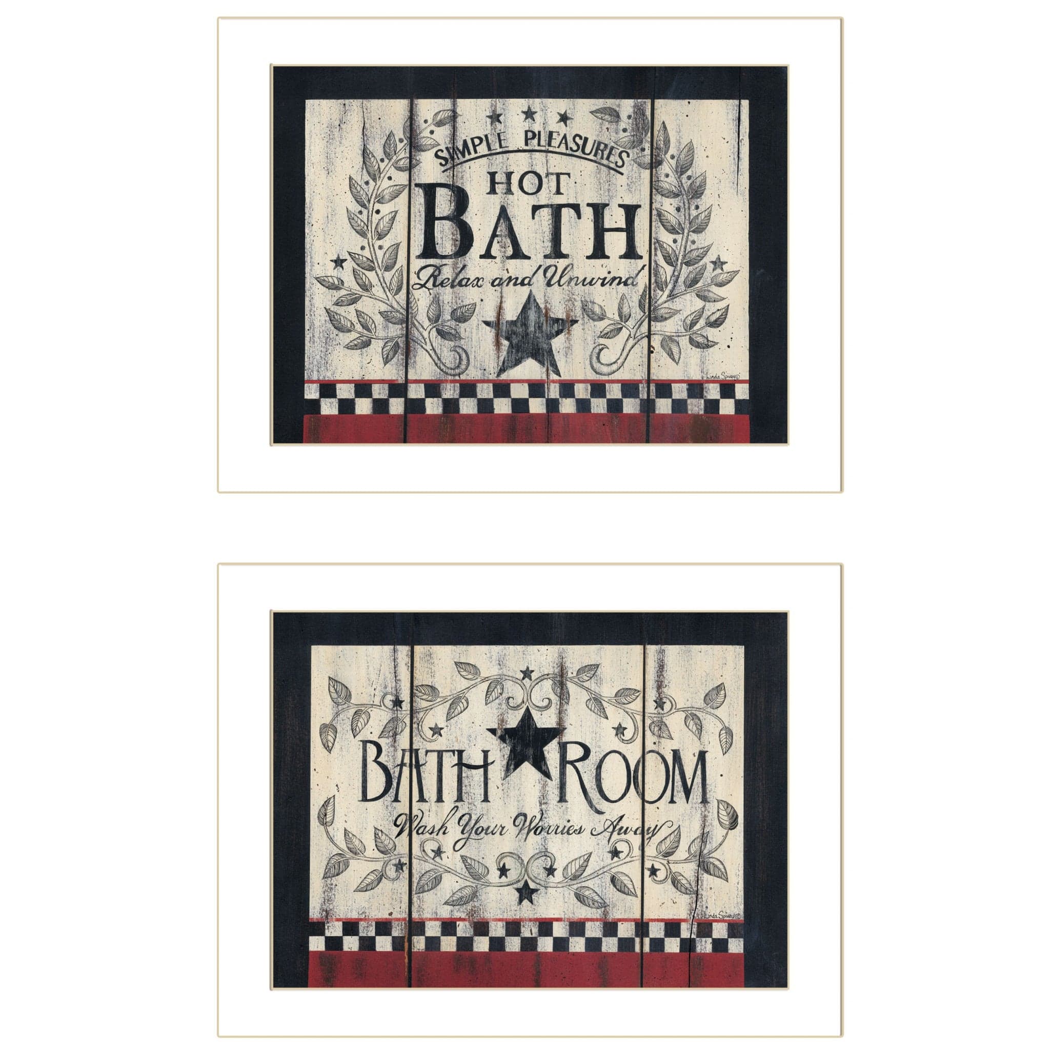 Set Of Two Hot Bath 10 White Framed Print Bathroom Wall Art
