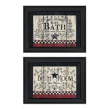 Set Of Two Hot Bath 1 Black Framed Print Bathroom Wall Art - Homeroots