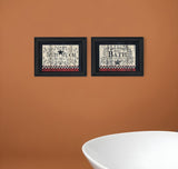 Set Of Two Hot Bath 1 Black Framed Print Bathroom Wall Art - Homeroots