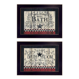 Set Of Two Hot Bath 2 Black Framed Print Bathroom Wall Art - Homeroots