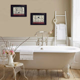 Set Of Two Hot Bath 2 Black Framed Print Bathroom Wall Art - Homeroots