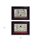 Set Of Two Hot Bath 2 Black Framed Print Bathroom Wall Art - Homeroots - Flyclothing LLC