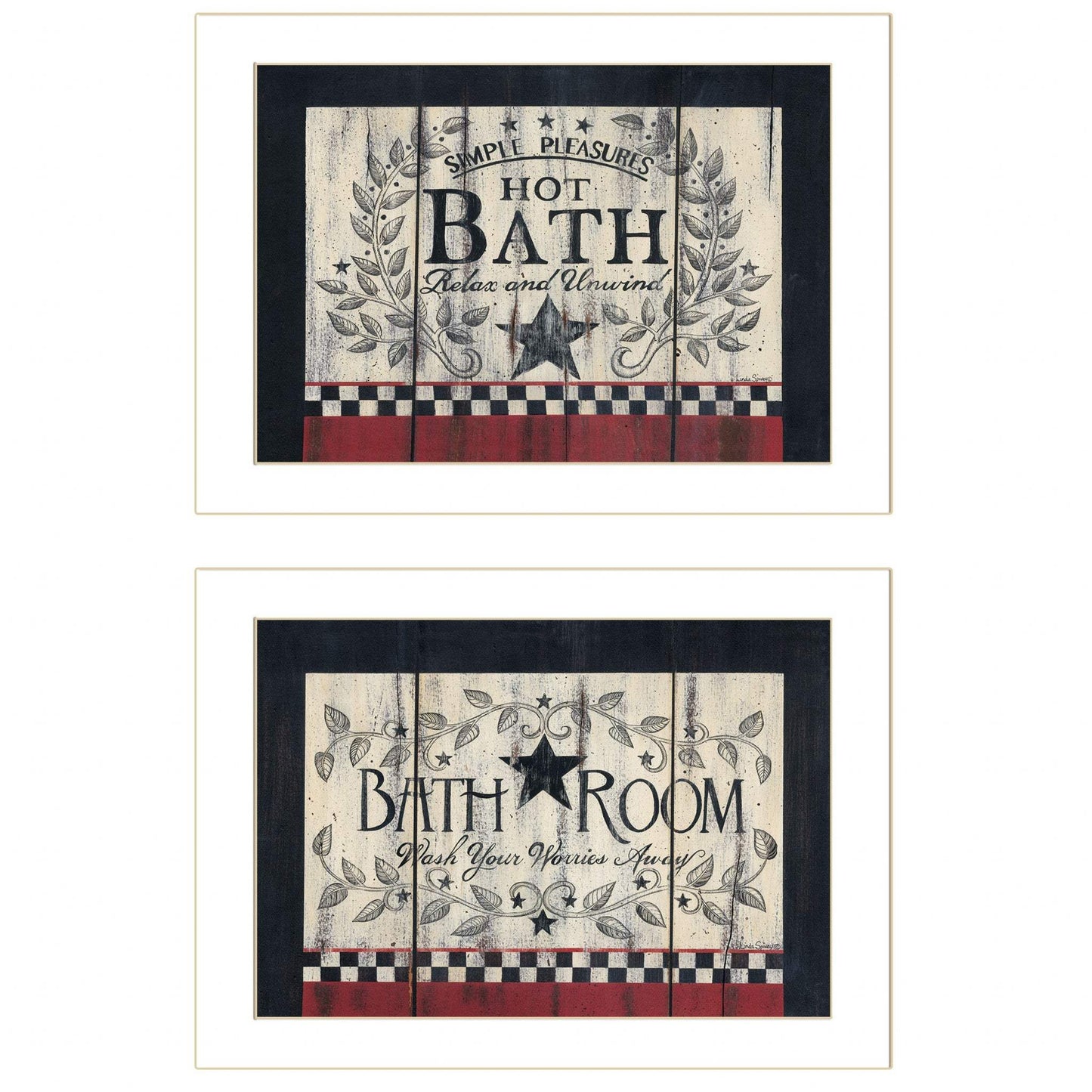 Set Of Two Hot Bath 3 White Framed Print Bathroom Wall Art - Homeroots - Flyclothing LLC