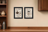 Set Of Two Enjoy Tea Time 1 Black Framed Print Kitchen Wall Art - Homeroots
