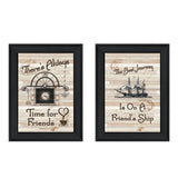 Set Of Two Friendship Journey 1 Black Framed Print Kitchen Wall Art - Homeroots