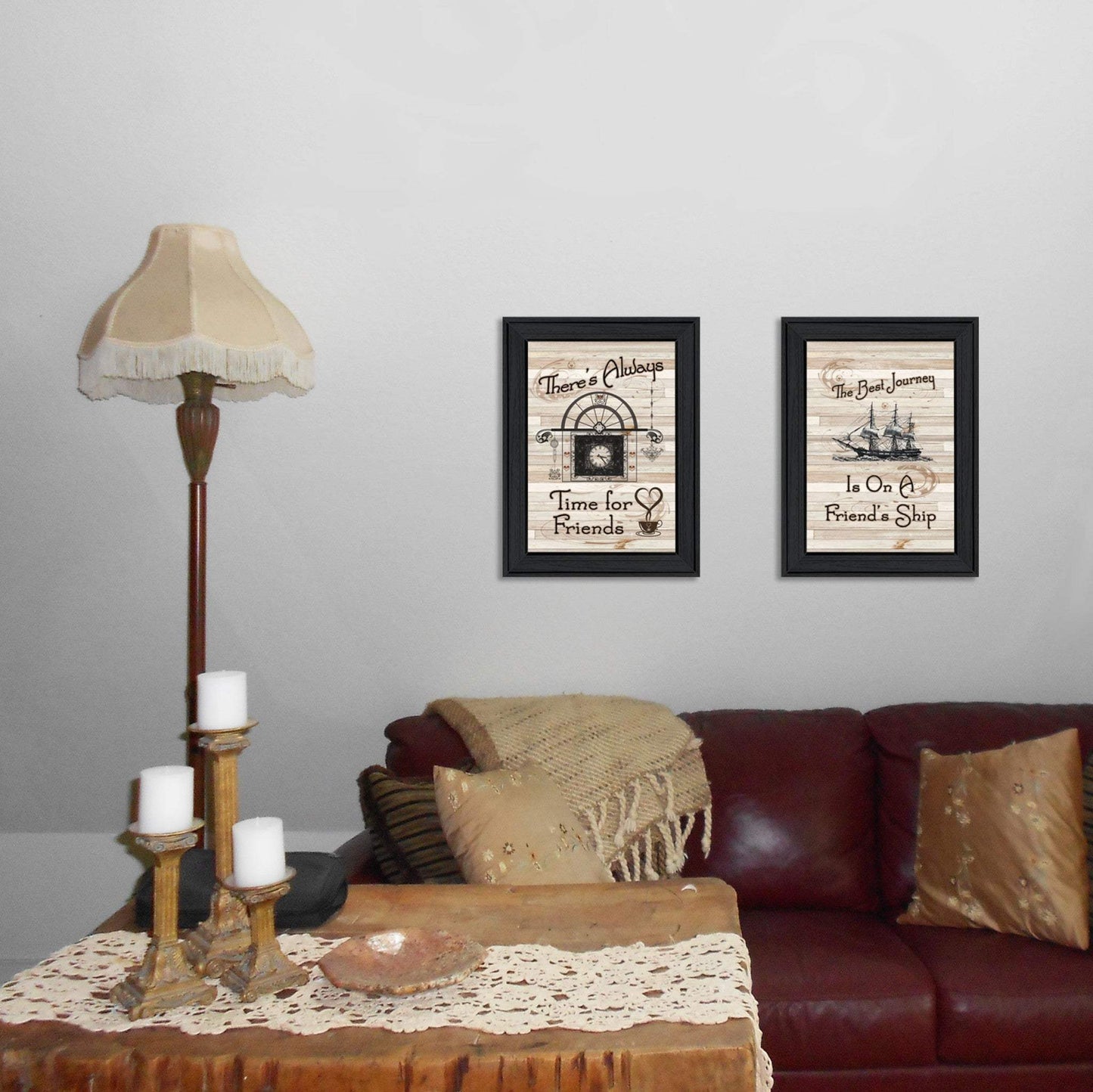 Set Of Two Friendship Journey 1 Black Framed Print Kitchen Wall Art - Homeroots - Flyclothing LLC