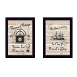 Set Of Two Friendship Journey 2 Black Framed Print Kitchen Wall Art - Homeroots