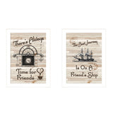 Set Of Two Friendship Journey 3 White Framed Print Kitchen Wall Art - Homeroots