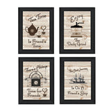 Set Of Four Friendship 1 Black Framed Print Kitchen Wall Art - Homeroots