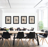 Set Of Four Friendship 1 Black Framed Print Kitchen Wall Art - Homeroots