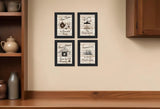 Set Of Four Friendship 1 Black Framed Print Kitchen Wall Art - Homeroots