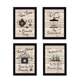 Set Of Four Friendship 2 Black Framed Print Kitchen Wall Art - Homeroots