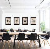 Set Of Four Friendship 2 Black Framed Print Kitchen Wall Art - Homeroots - Flyclothing LLC