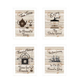 Set Of Four Friendship 3 White Framed Print Kitchen Wall Art - Homeroots - Flyclothing LLC