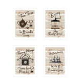 Set Of Four Friendship 3 White Framed Print Kitchen Wall Art - Homeroots