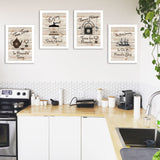 Set Of Four Friendship 3 White Framed Print Kitchen Wall Art - Homeroots