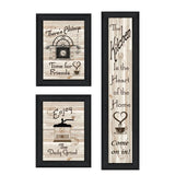 Set Of Three The Kitchen Collection I 2 Black Framed Print Kitchen Wall Art - Homeroots