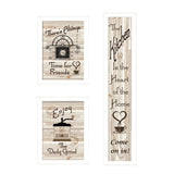 Set Of Three The Kitchen Collection I 4 White Framed Print Kitchen Wall Art - Homeroots
