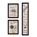 Set Of Three The Kitchen Collection II 3 Black Framed Print Kitchen Wall Art - Homeroots