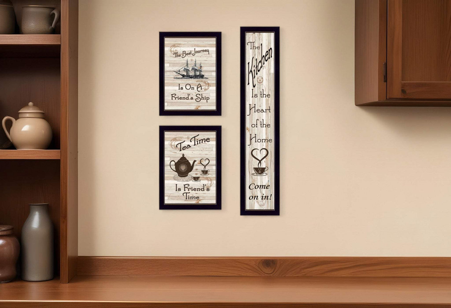 Set Of Three The Kitchen Collection II 3 Black Framed Print Kitchen Wall Art - Homeroots - Flyclothing LLC