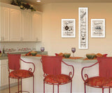 Set Of Three The Kitchen Collection II 4 White Framed Print Kitchen Wall Art - Homeroots