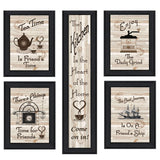 Set Of Five Kitchen Friendship 2 Black Framed Print Kitchen Wall Art - Homeroots - Flyclothing LLC