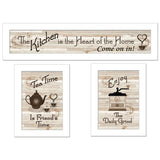 Set Of Three Kitchen Friendship Collection III 2 White Framed Print Kitchen Wall Art - Homeroots