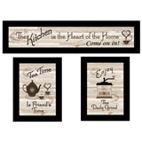 Set Of Three Kitchen Friendship Collection III 3 Black Framed Print Kitchen Wall Art - Homeroots