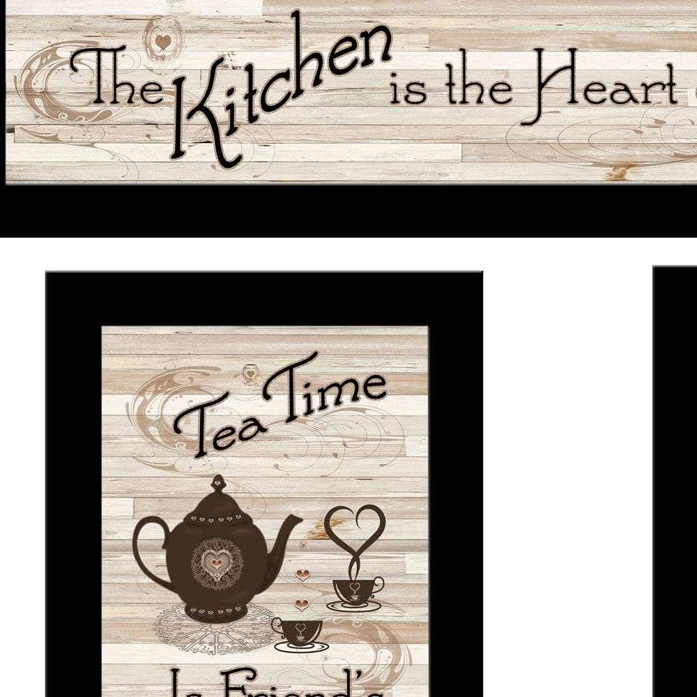 Set Of Three Kitchen Friendship Collection III 3 Black Framed Print Kitchen Wall Art - Homeroots - Flyclothing LLC
