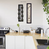 Set Of Two Come On In with Seven Peg Mug Rack 2 Black Framed Print Kitchen Wall Art - Homeroots