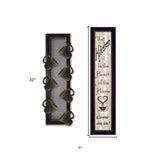 Set Of Two Come On In with Seven Peg Mug Rack 2 Black Framed Print Kitchen Wall Art - Homeroots - Flyclothing LLC