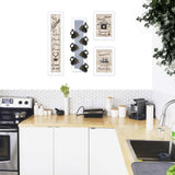 Set Of Four Kitchen Collection with Seven Peg Mug Rack White Framed Print Kitchen Wall Art - Homeroots - Flyclothing LLC