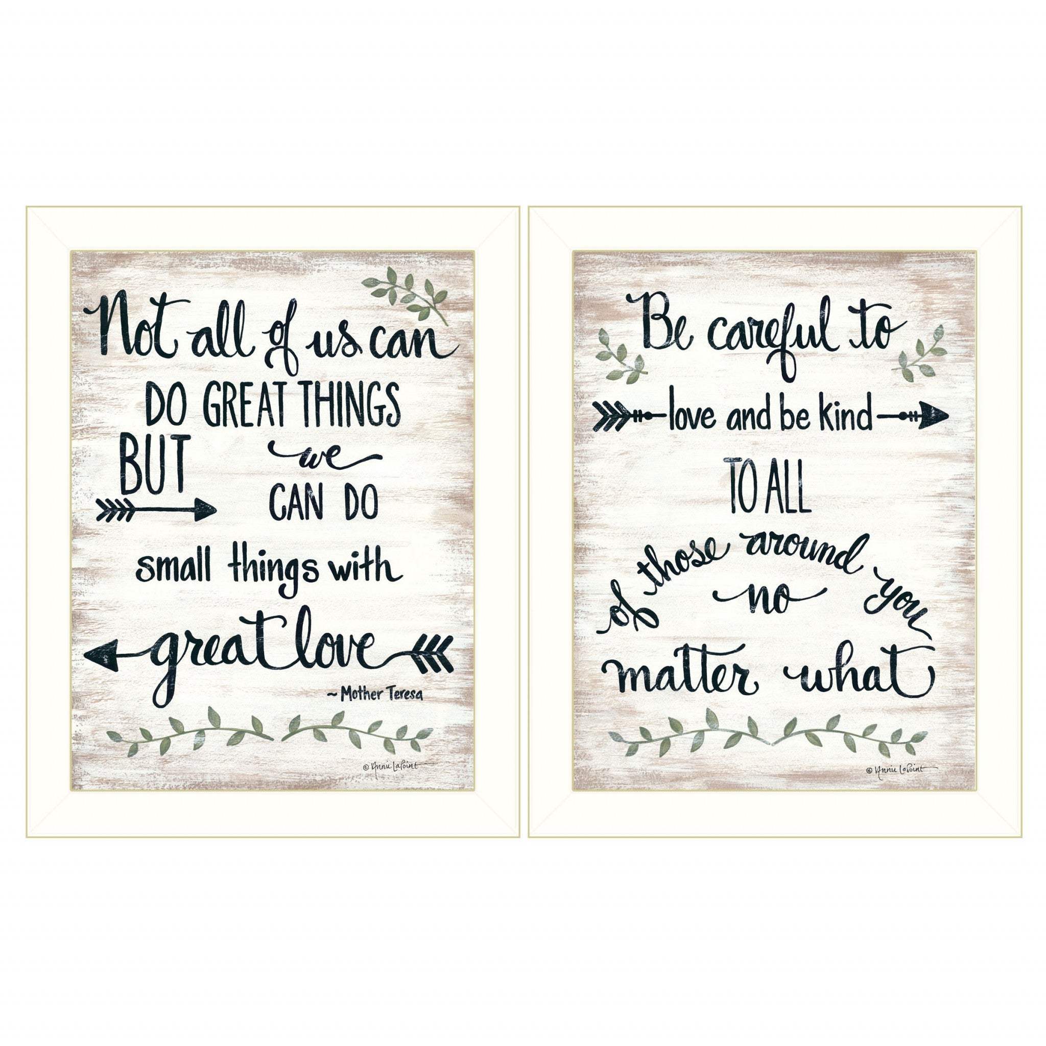 Set Of Two Great Love 2 White Framed Print Wall Art - Homeroots - Flyclothing LLC