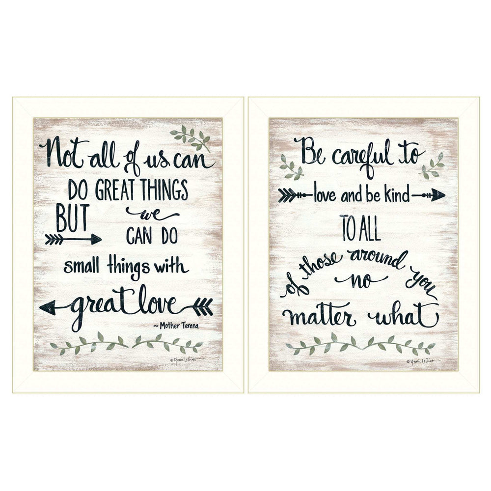 Set Of Two Great Love 2 White Framed Print Wall Art - Homeroots - Flyclothing LLC