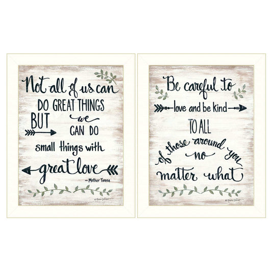 Set Of Two Great Love 2 White Framed Print Wall Art - Homeroots - Flyclothing LLC