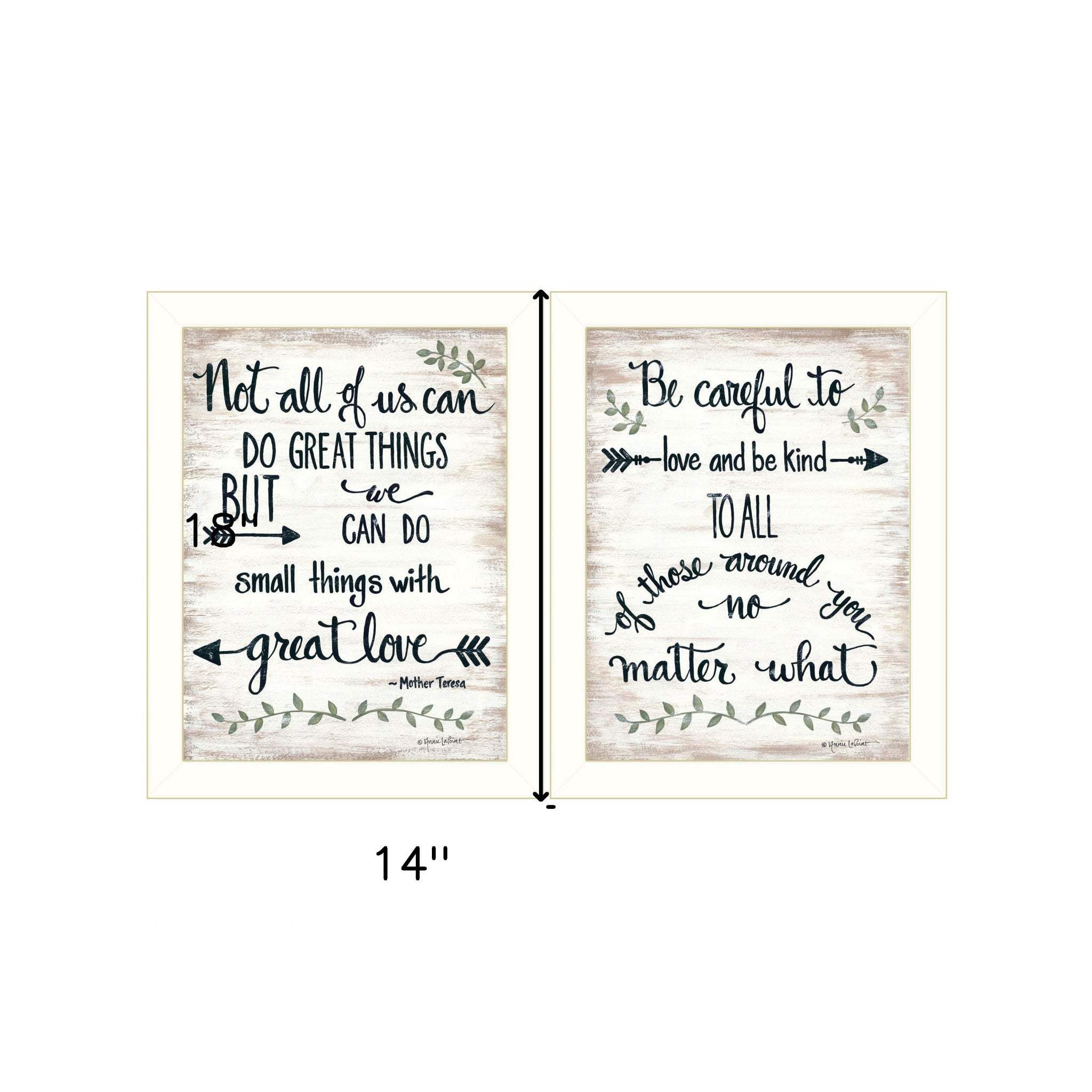 Set Of Two Great Love 2 White Framed Print Wall Art - Homeroots - Flyclothing LLC
