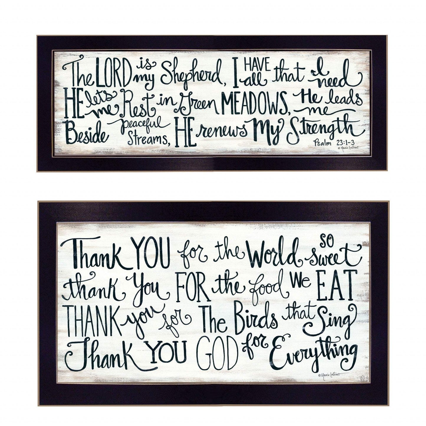 Set Of Two Thank You Lord 2 Black Framed Print Wall Art - Homeroots - Flyclothing LLC