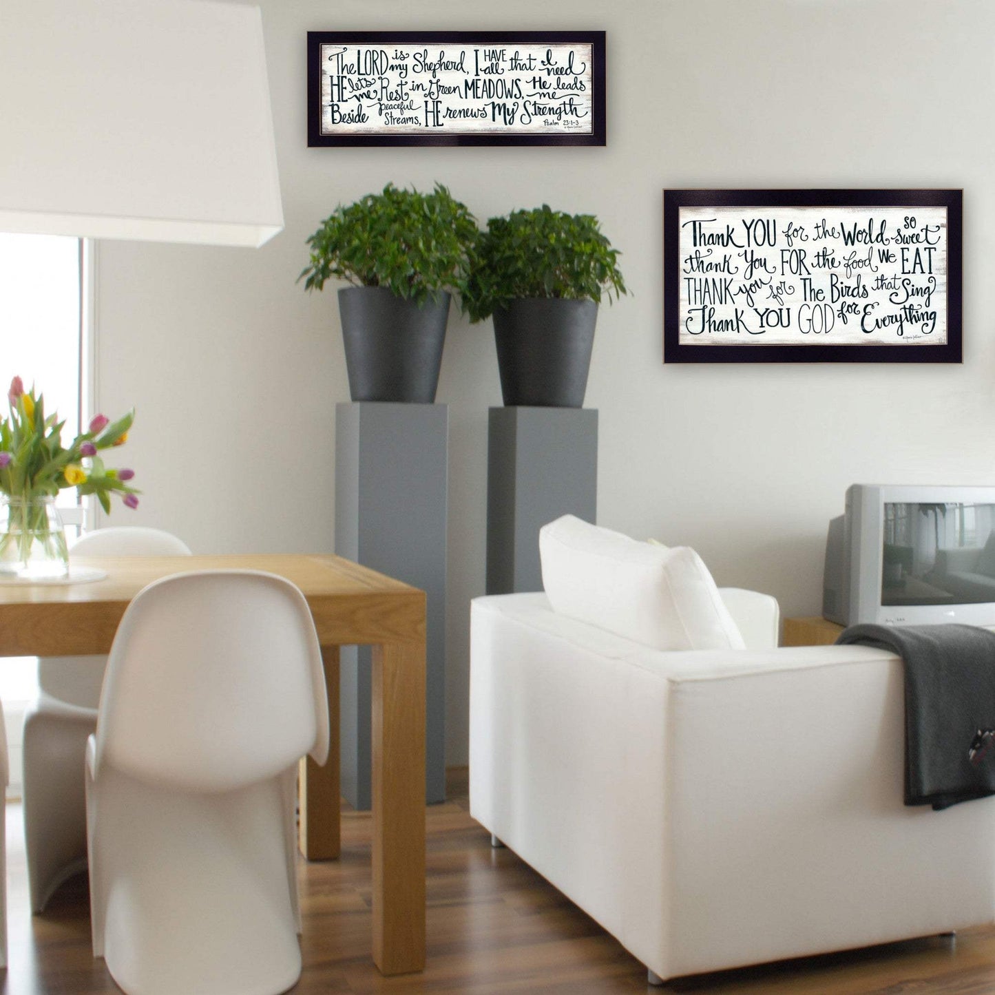 Set Of Two Thank You Lord 2 Black Framed Print Wall Art - Homeroots - Flyclothing LLC