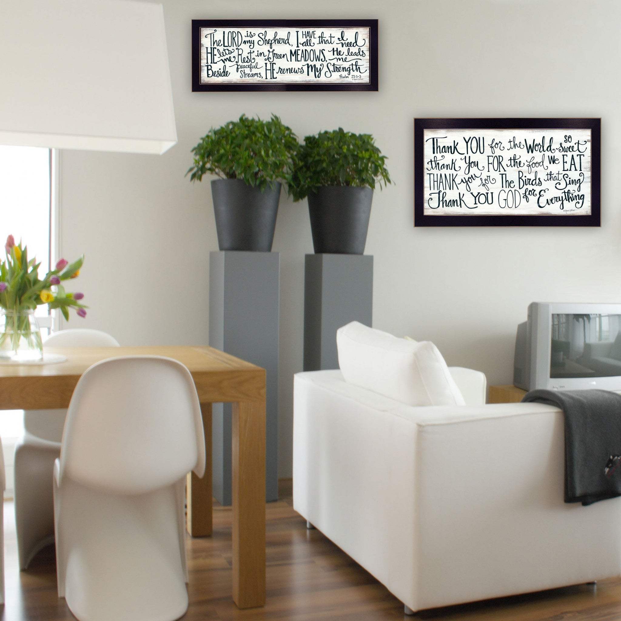 Set Of Two Thank You Lord 2 Black Framed Print Wall Art - Homeroots - Flyclothing LLC