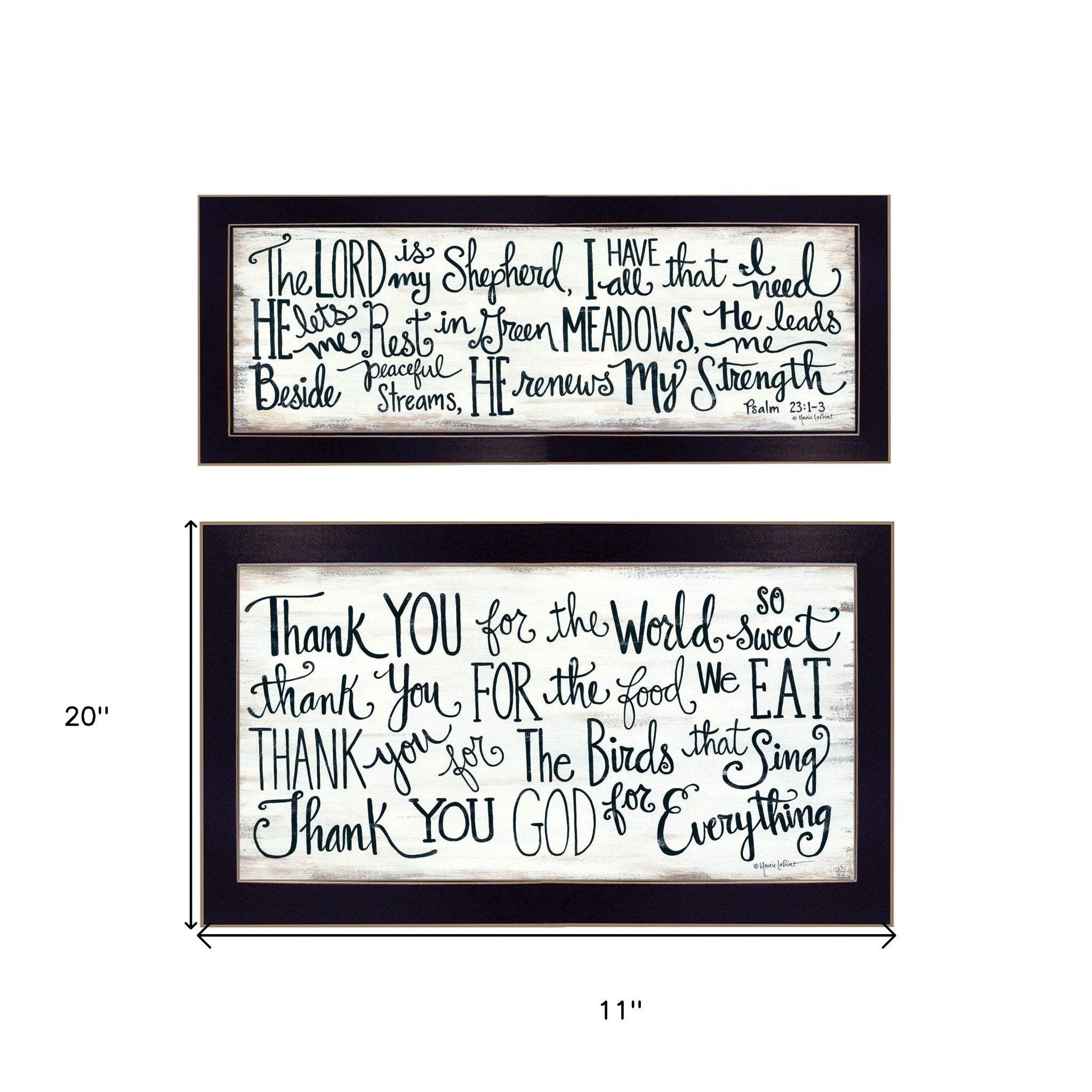 Set Of Two Thank You Lord 2 Black Framed Print Wall Art - Homeroots - Flyclothing LLC