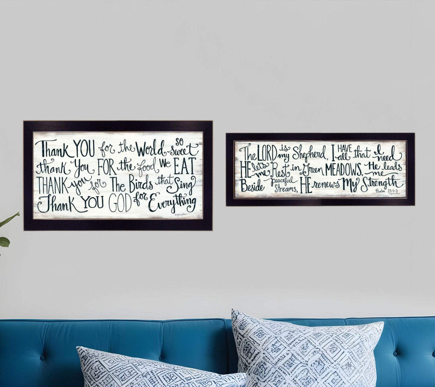 Set Of Two Thank You Lord 2 Black Framed Print Wall Art - Homeroots - Flyclothing LLC